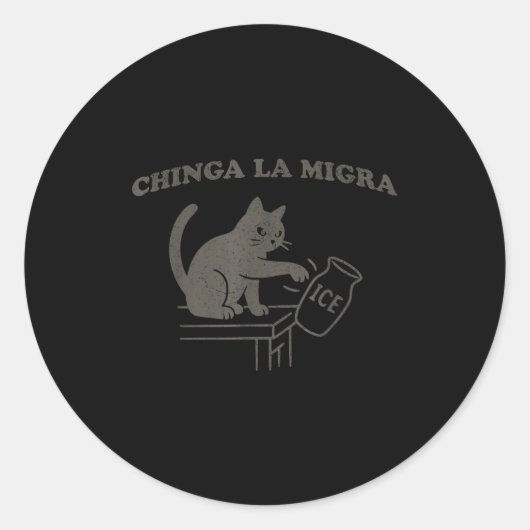 Chinga La Migra Pro Immigration Human Rights Aboli Runder Aufkleber (Vorderseite)