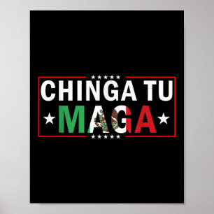 Chinga Tu Mexico Flaggendesign Poster