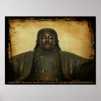 Chinggis Khan, Ulaanbaatar, Mongolei Poster