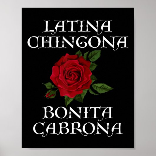 Chingona Bonita Cabrona Hispanic Chicana Feminist Poster (Vorne)