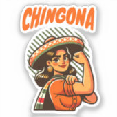 Chingona Latina Hispanic Heritage Aufkleber (Vorderseite)