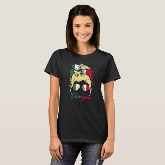 Chingona Mexican Girl Light Hair Blonde Mexicana G T-Shirt (Vorne ganz)