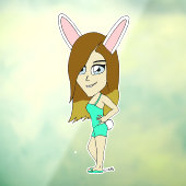 Chini Bunny Girl Fensteraufkleber (Blatt 3)