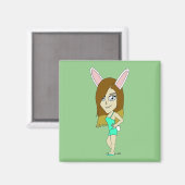 Chini Bunny Girl Magnet (Vorderseite/Rückseite)