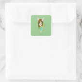 Chini Bunny Girl Quadratischer Aufkleber (Tasche)