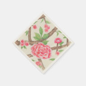 CHinois Pink Peony Cocktail Napkin Serviette (Ecke)
