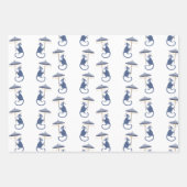 Chinoiserie Affen und Bamboo Geschenkblätter Geschenkpapier Set (Vorderseite 2)