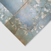 Chinoiserie Aged Blue Panel Collage Seidenpapier (Ausschnitt)