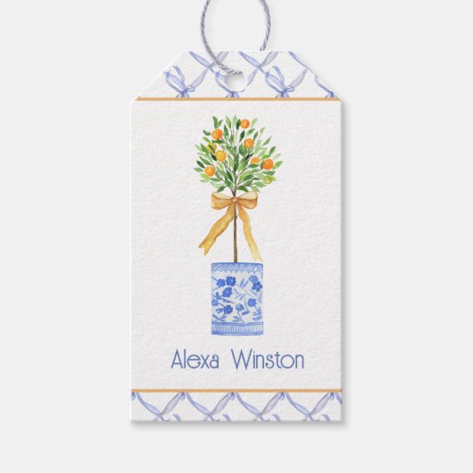 Chinoiserie Al Porto Gedeckter Wasserpark Californ Geschenkanhänger (Vorderseite)