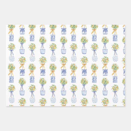 Chinoiserie Al Porto Gedeckter Wasserpark Californ Geschenkpapier Set (Vorderseite 2)