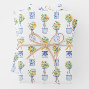 Chinoiserie Al Porto Gedeckter Wasserpark Californ Geschenkpapier Set