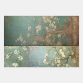 Chinoiserie Antike grüne und Apple Blüten 1 Geschenkpapier Set (Vorderseite 3)