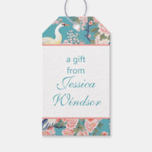 Chinoiserie Aquamarin Floral Egret