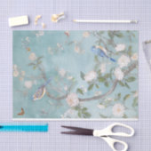 Chinoiserie aquamarines blaues Papiertaschentuch Seidenpapier (Handwerk)