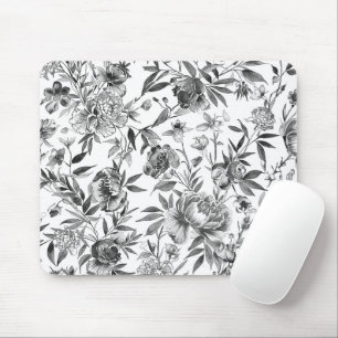 Chinoiserie-Aquarell-Blumen-Botanik-Gemälde Mousepad
