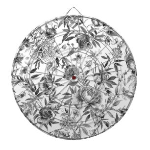 Chinoiserie-Aquarell-Blumen-Botanik-Malerei Dartscheibe