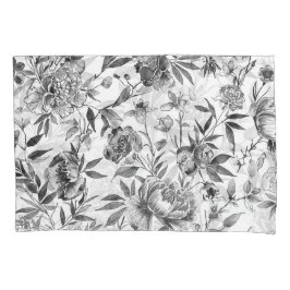 Chinoiserie-Aquarell-Blumen-Botanik-Malerei Kissenbezug