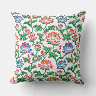 Chinoiserie Art Nouveau Lotus Blumenmuster Kissen