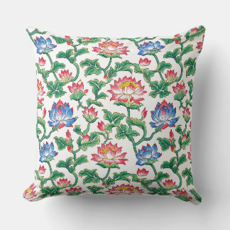 Chinoiserie Art Nouveau Lotus Blumenmuster Kissen