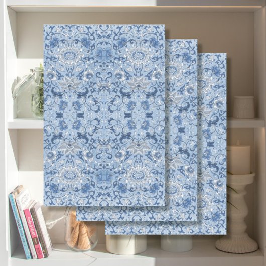 Chinoiserie Asian Floral Blue und White Decoupage Seidenpapier