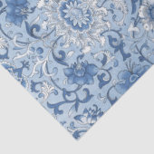 Chinoiserie Asian Floral Blue und White Decoupage Seidenpapier (Ausschnitt)