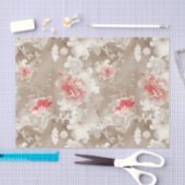 Chinoiserie Asian Floral White Pink Decoupage Seidenpapier (Handwerk)