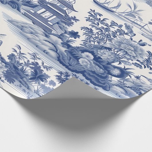 Chinoiserie Asiatische Landschaftsmalerei Geschenkpapier (Ecke)
