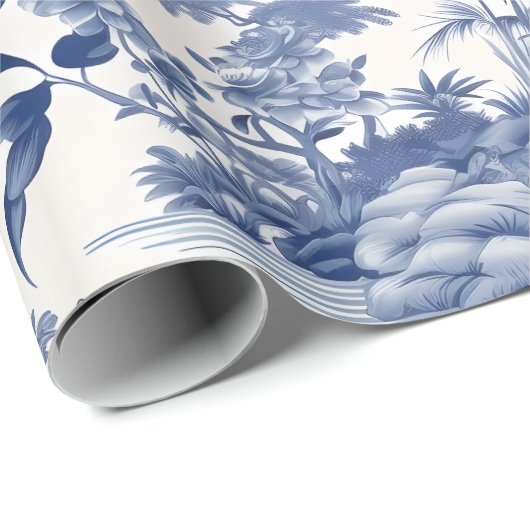 Chinoiserie Asiatische Landschaftsmalerei Geschenkpapier (Rolleneckpunkt)