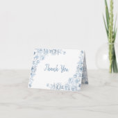 Chinoiserie Baby Dusche Danke Karte Blue Floral (Vorderseite)