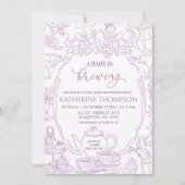 Chinoiserie Baby wird Tee Floral Baby Dusche Einladung (Vorderseite)