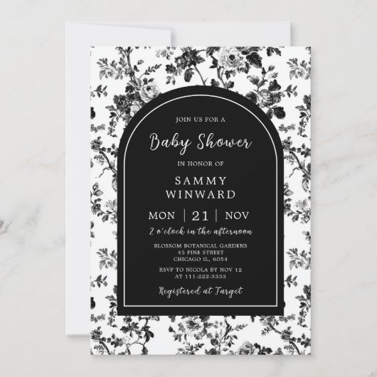 Chinoiserie Babydusche Einladung (Vorderseite)