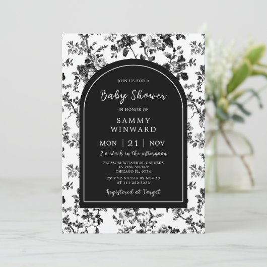 Chinoiserie Babydusche Einladung (Stehend Vorderseite)