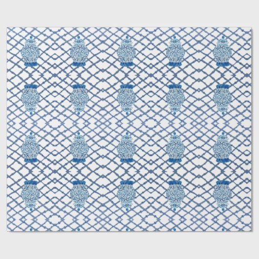 Chinoiserie Bamboo Ginger Jar Geschenkpapier (Flach)