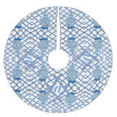 Chinoiserie Bamboo Ginger Jar Jars Polyester Weihnachtsbaumdecke (Vorderseite)