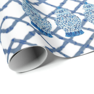 Chinoiserie Bamboo Ginger Jar Wrapping Paper Geschenkpapier