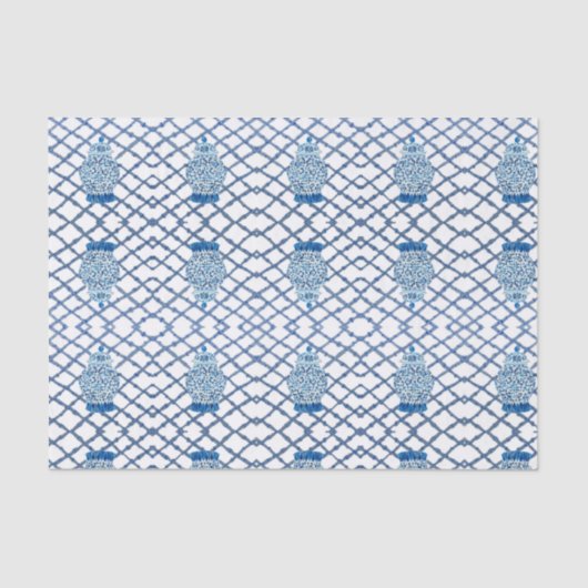 Chinoiserie Bamboo Ginger Jars Seidenpapier (Vorderseite)