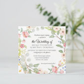 Chinoiserie Berry Pink Rose Leaf Einladung (Stehend Vorderseite)