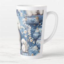 Chinoiserie Bichon Frise Latte Tasse