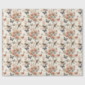 Chinoiserie Bird and Butterfly Harmonie Geschenkpapier (Flach)