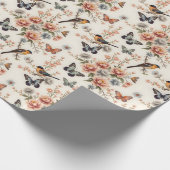 Chinoiserie Bird and Butterfly Harmonie Geschenkpapier (Ecke)