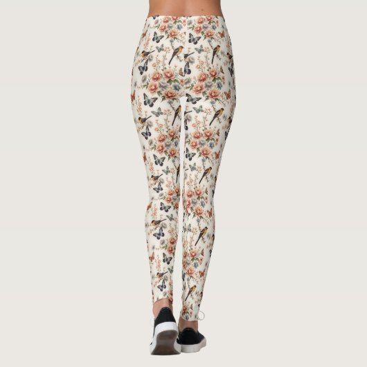 Chinoiserie Bird and Butterfly Harmonie Leggings (Rückseite)