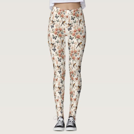 Chinoiserie Bird and Butterfly Harmonie Leggings (Vorderseite)