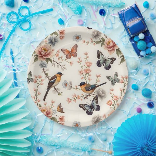Chinoiserie Bird and Butterfly Harmonie Pappteller (Party)