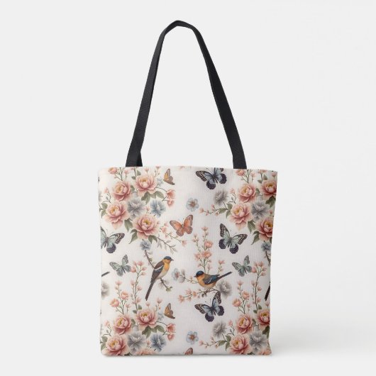 Chinoiserie Bird and Butterfly Harmonie Tasche (Rückseite)