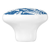 Chinoiserie Bird Blauen & Weiß Keramikknauf (Seitenansicht)