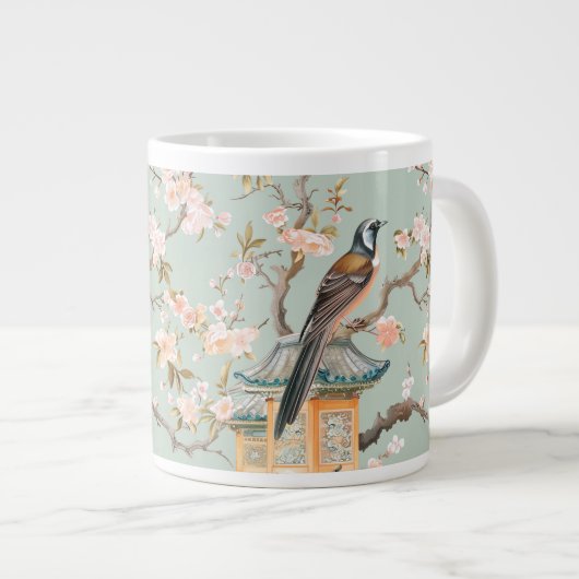 Chinoiserie Bird & Blossom Tasse im Grünen (Vorderseite Rechts)