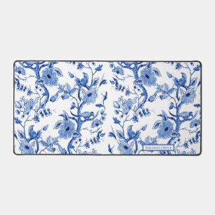 Chinoiserie Bird Floral Blue und White Office Schreibtischunterlage