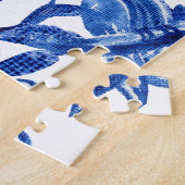 Chinoiserie Bird Floral Blue und White Tree Peony Puzzle (Seite)