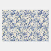 Chinoiserie Bird Haven in Blue Wrapping Paper Set Geschenkpapier Set (Vorderseite 3)