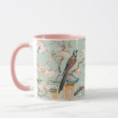 Chinoiserie Bird & Pink Cherry Blossom Tasse (Links)